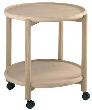 Thomsen Furniture Hudson trolley - Oak/Oak - Lacquered oak - Ø55 cm