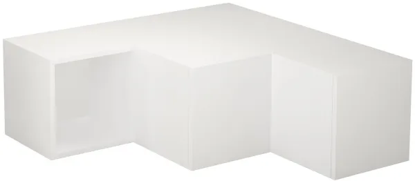 NORDVÄRK Compact TV stand, with 1 compartment and 2 drawers - white melamine (90x92)